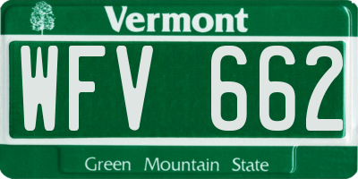 VT license plate WFV662