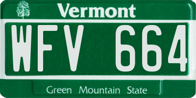 VT license plate WFV664