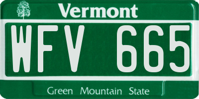 VT license plate WFV665