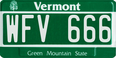 VT license plate WFV666
