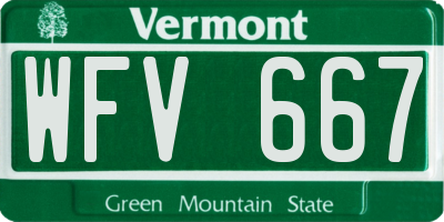 VT license plate WFV667