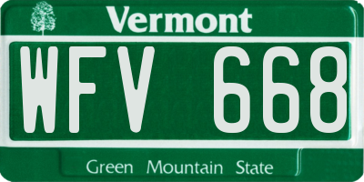 VT license plate WFV668