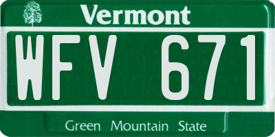 VT license plate WFV671
