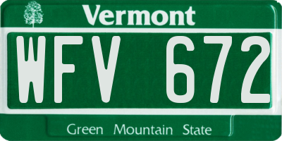 VT license plate WFV672