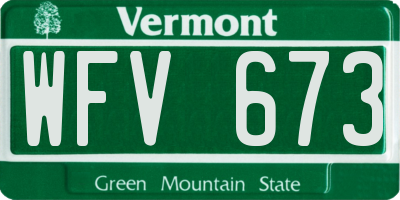 VT license plate WFV673