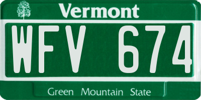 VT license plate WFV674