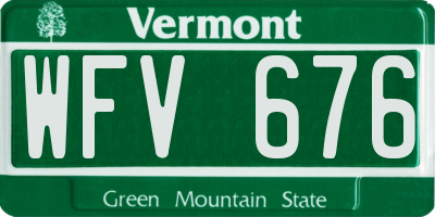 VT license plate WFV676