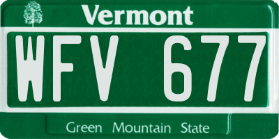 VT license plate WFV677