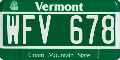 VT license plate WFV678