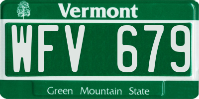 VT license plate WFV679