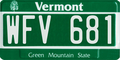 VT license plate WFV681