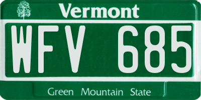 VT license plate WFV685