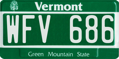 VT license plate WFV686