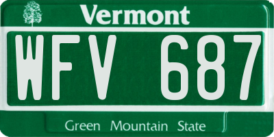 VT license plate WFV687
