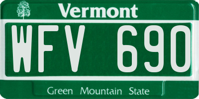 VT license plate WFV690