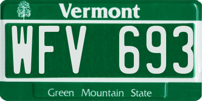 VT license plate WFV693
