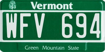 VT license plate WFV694
