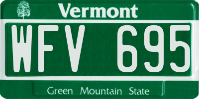 VT license plate WFV695