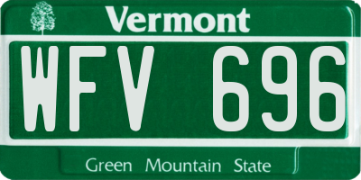 VT license plate WFV696