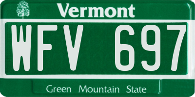 VT license plate WFV697