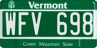 VT license plate WFV698