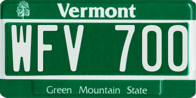 VT license plate WFV700