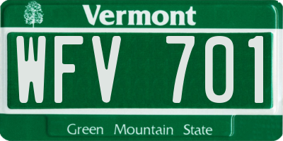 VT license plate WFV701