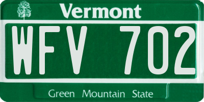 VT license plate WFV702