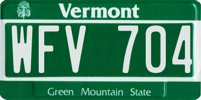 VT license plate WFV704