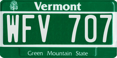 VT license plate WFV707
