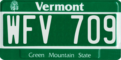 VT license plate WFV709