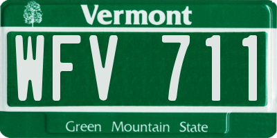 VT license plate WFV711