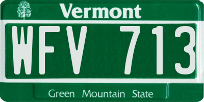 VT license plate WFV713