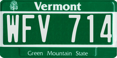 VT license plate WFV714