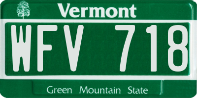 VT license plate WFV718