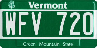 VT license plate WFV720