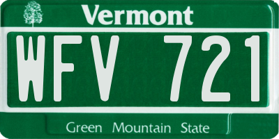 VT license plate WFV721