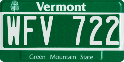 VT license plate WFV722