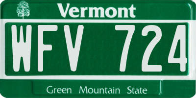VT license plate WFV724