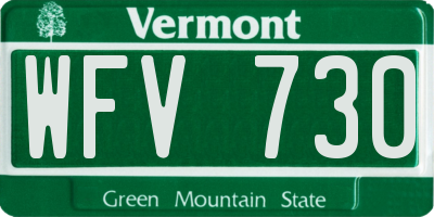 VT license plate WFV730