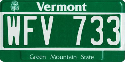 VT license plate WFV733