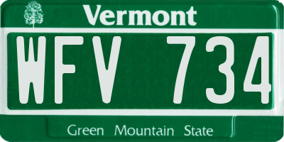 VT license plate WFV734