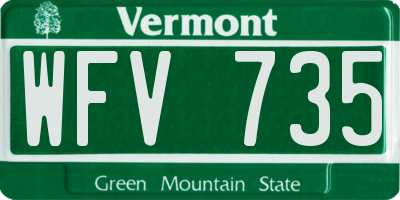 VT license plate WFV735