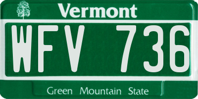 VT license plate WFV736