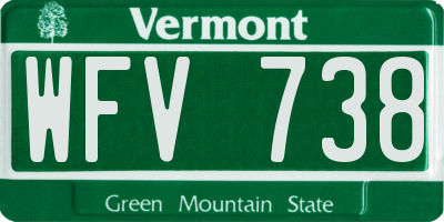 VT license plate WFV738