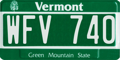 VT license plate WFV740