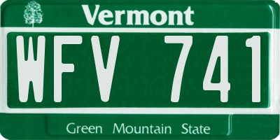 VT license plate WFV741