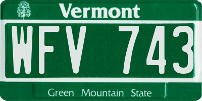 VT license plate WFV743