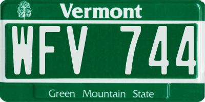 VT license plate WFV744