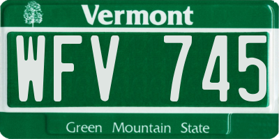 VT license plate WFV745